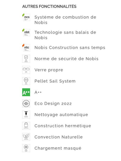 caractéristiques poele NOBIS Montréjeau 31